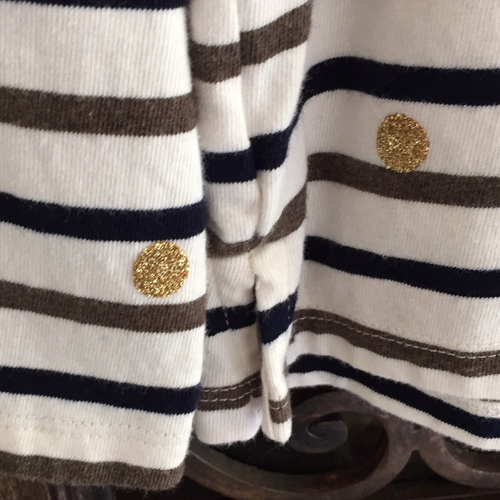 Talbots Gold foil polkadot long sleeve top - Picture 4 of 4